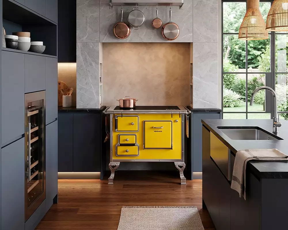 Fogão a Lenha com Chapa Vitrocerâmica 02 - Tradicional Porta Simples